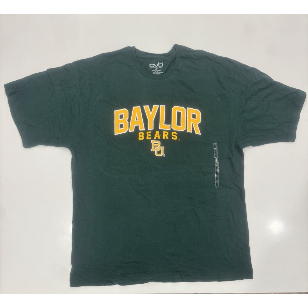 Baylor University T Shirt Mens Xl Embroidered Short‎ Sleeve Green Bears NEW